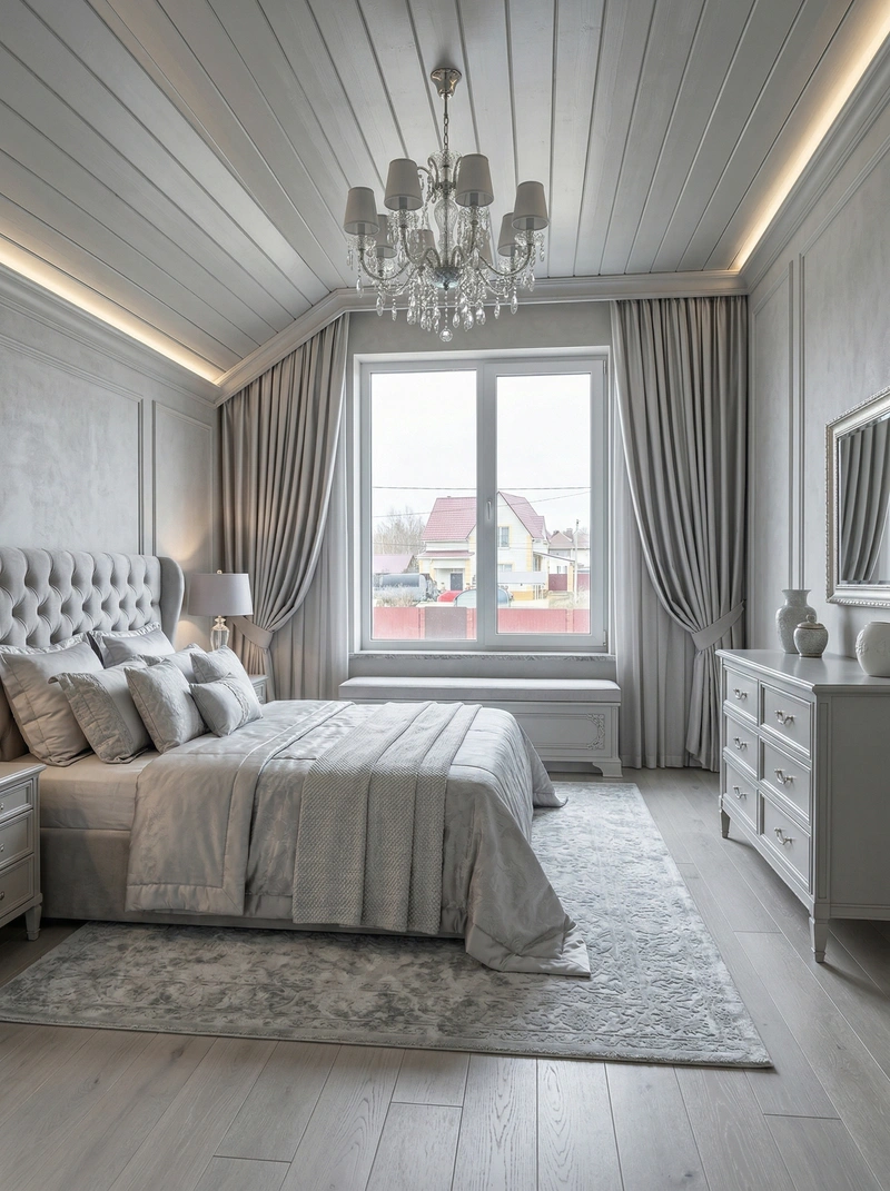 Дизайн спальни в стиле Классика — фото интерьера от нейросети RoomGPT