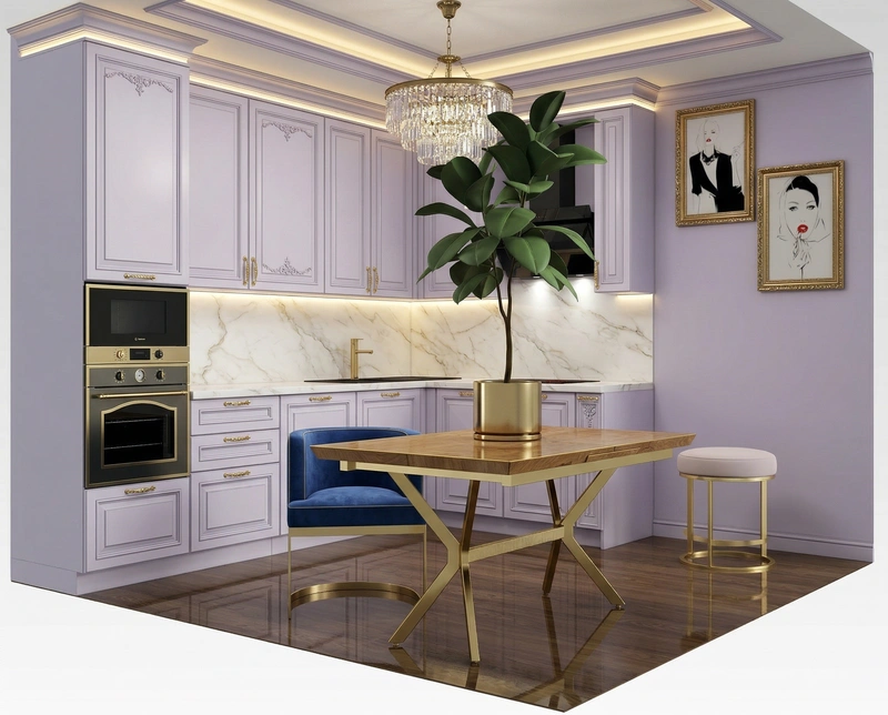Дизайн кухни в стиле Неоклассика — фото интерьера от нейросети RoomGPT