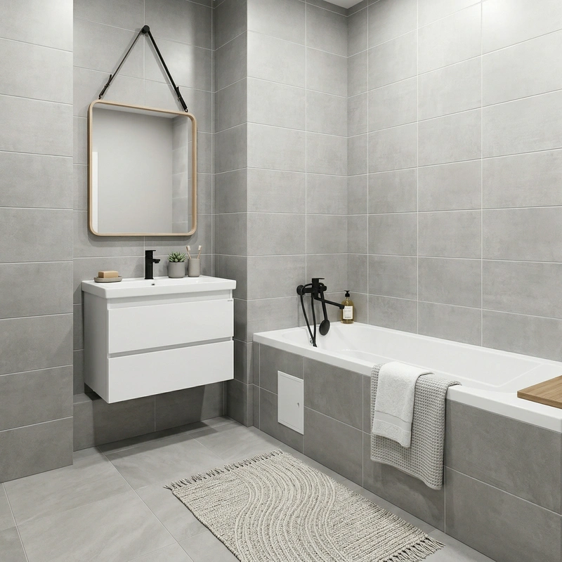 Дизайн ванной в стиле Сканди — фото интерьера от нейросети RoomGPT