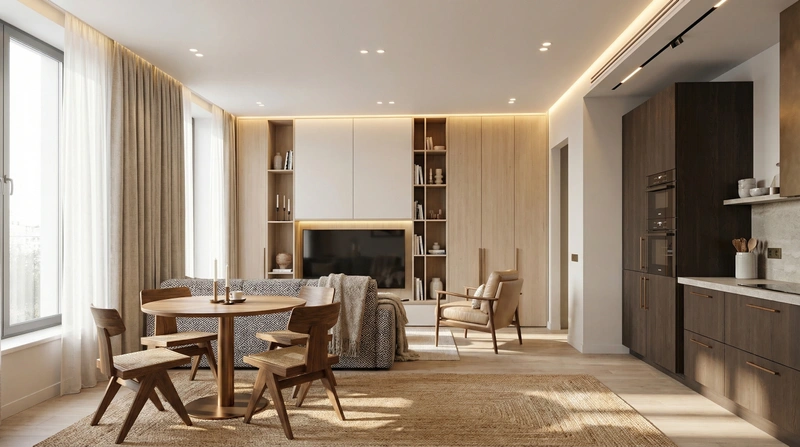 Дизайн интерьера в стиле Хюгге — Гостиная от нейросети RoomGPT