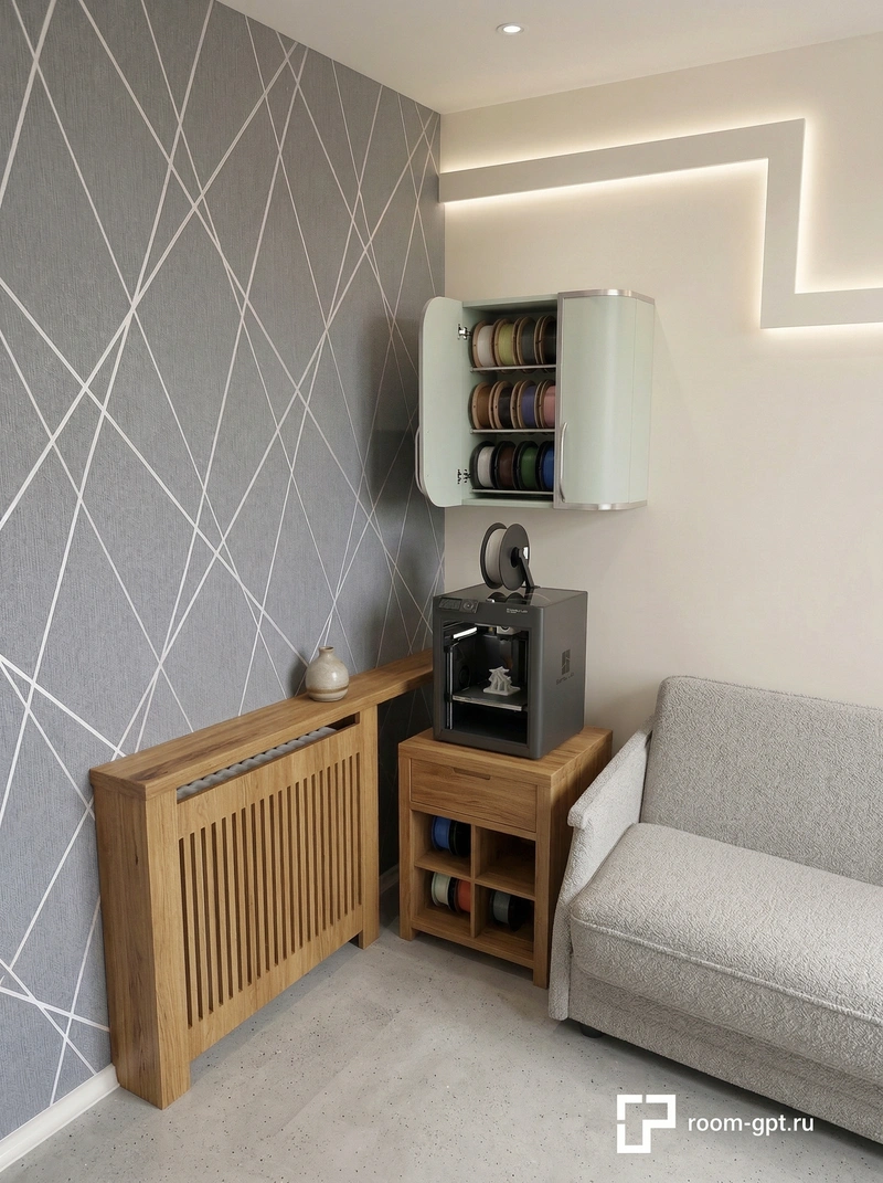 Дизайн интерьера в стиле Минимализм — Гостиная от нейросети RoomGPT