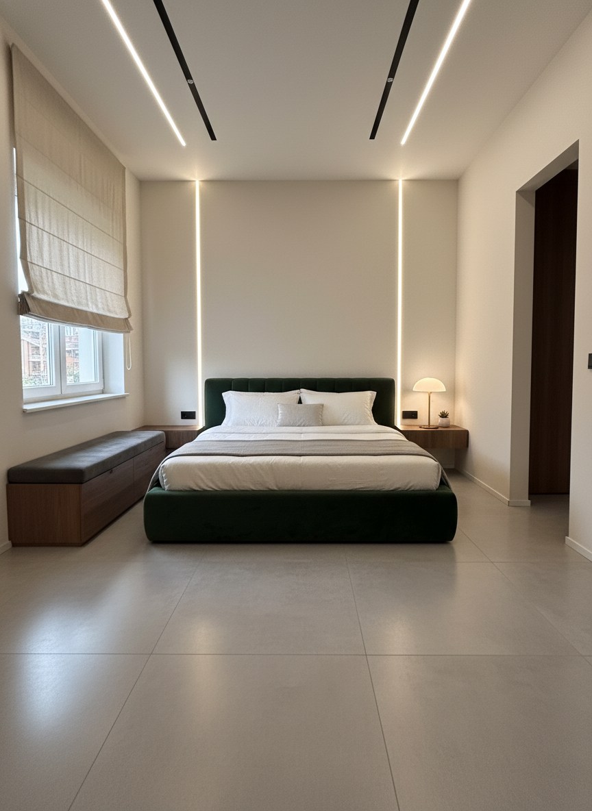 Дизайн спальни в стиле Минимализм — фото интерьера от нейросети RoomGPT