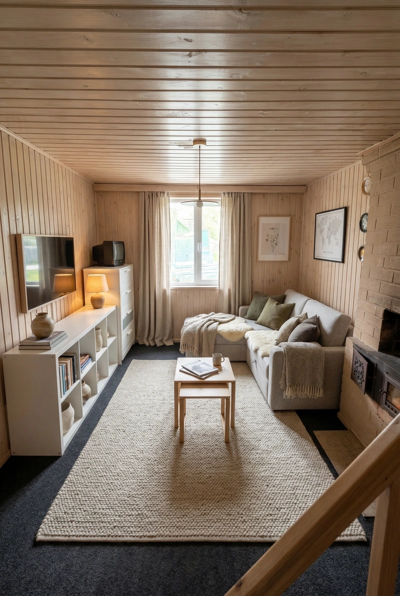 Дизайн интерьера в стиле Хюгге — Гостиная от нейросети RoomGPT