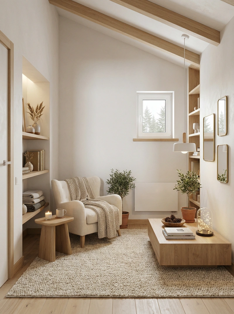 Дизайн интерьера в стиле Хюгге — Гостиная от нейросети RoomGPT