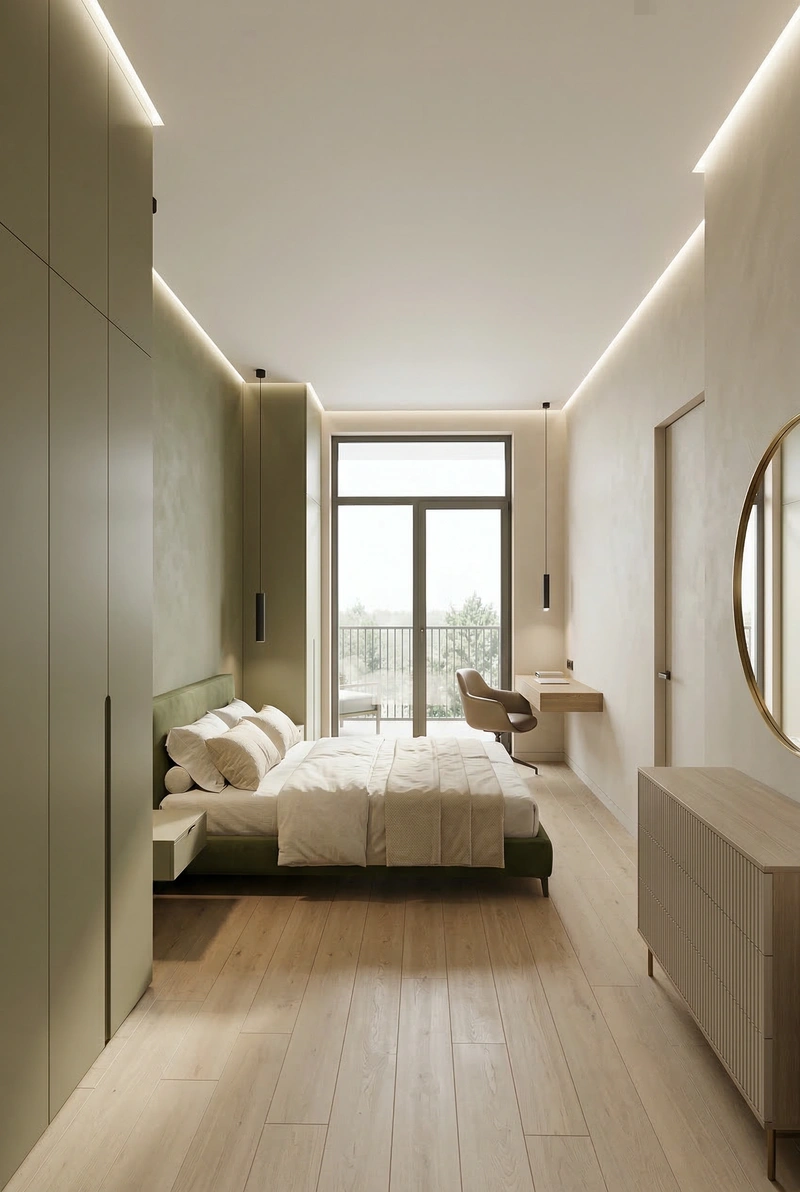 Дизайн интерьера в стиле Минимализм — Спальня от нейросети RoomGPT