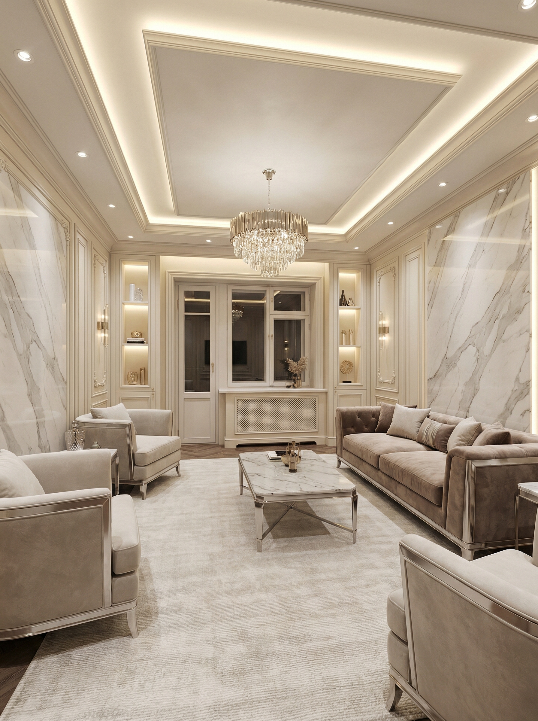 Дизайн гостиной в стиле Классика — фото интерьера от нейросети RoomGPT