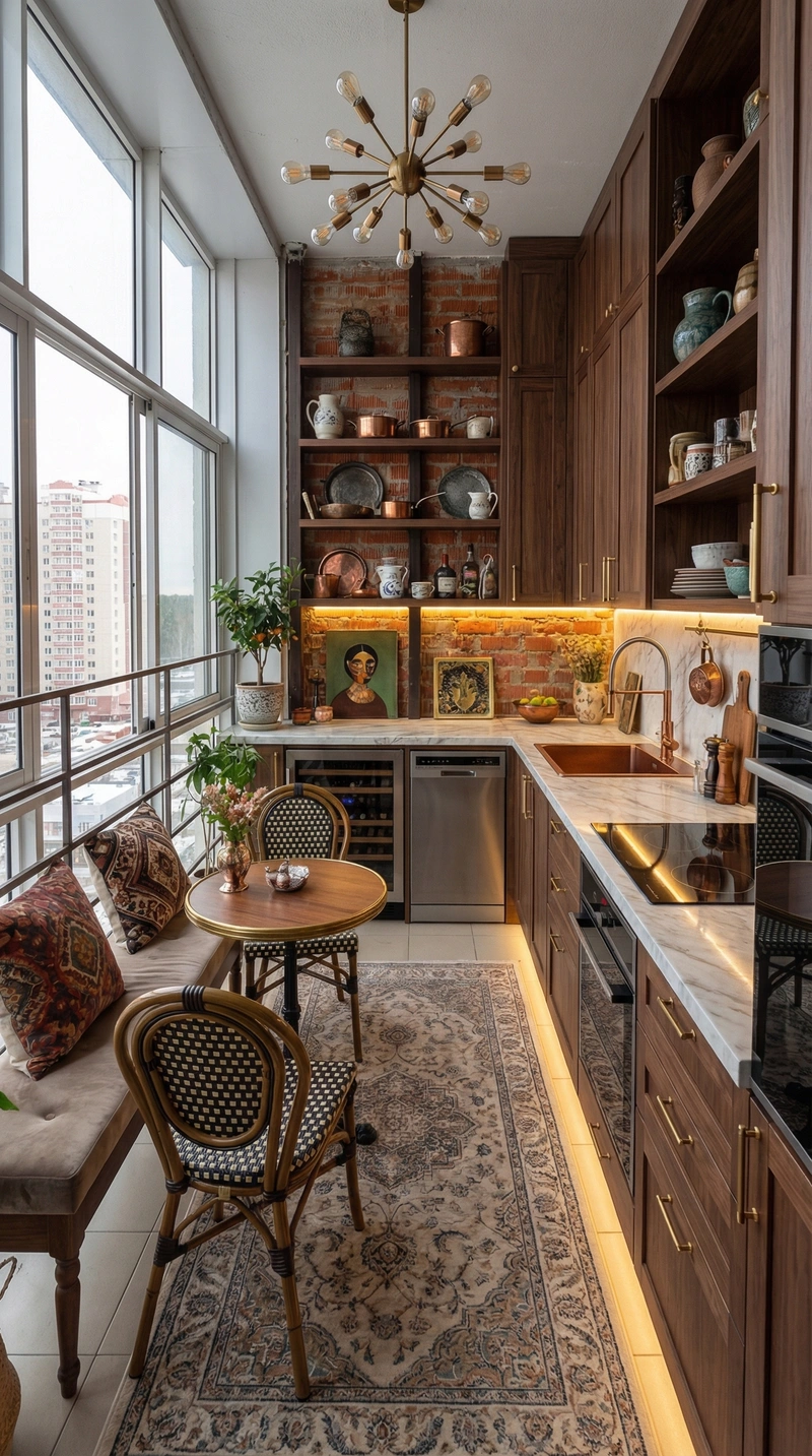 Дизайн кухни в стиле Эклектика — фото интерьера от нейросети RoomGPT