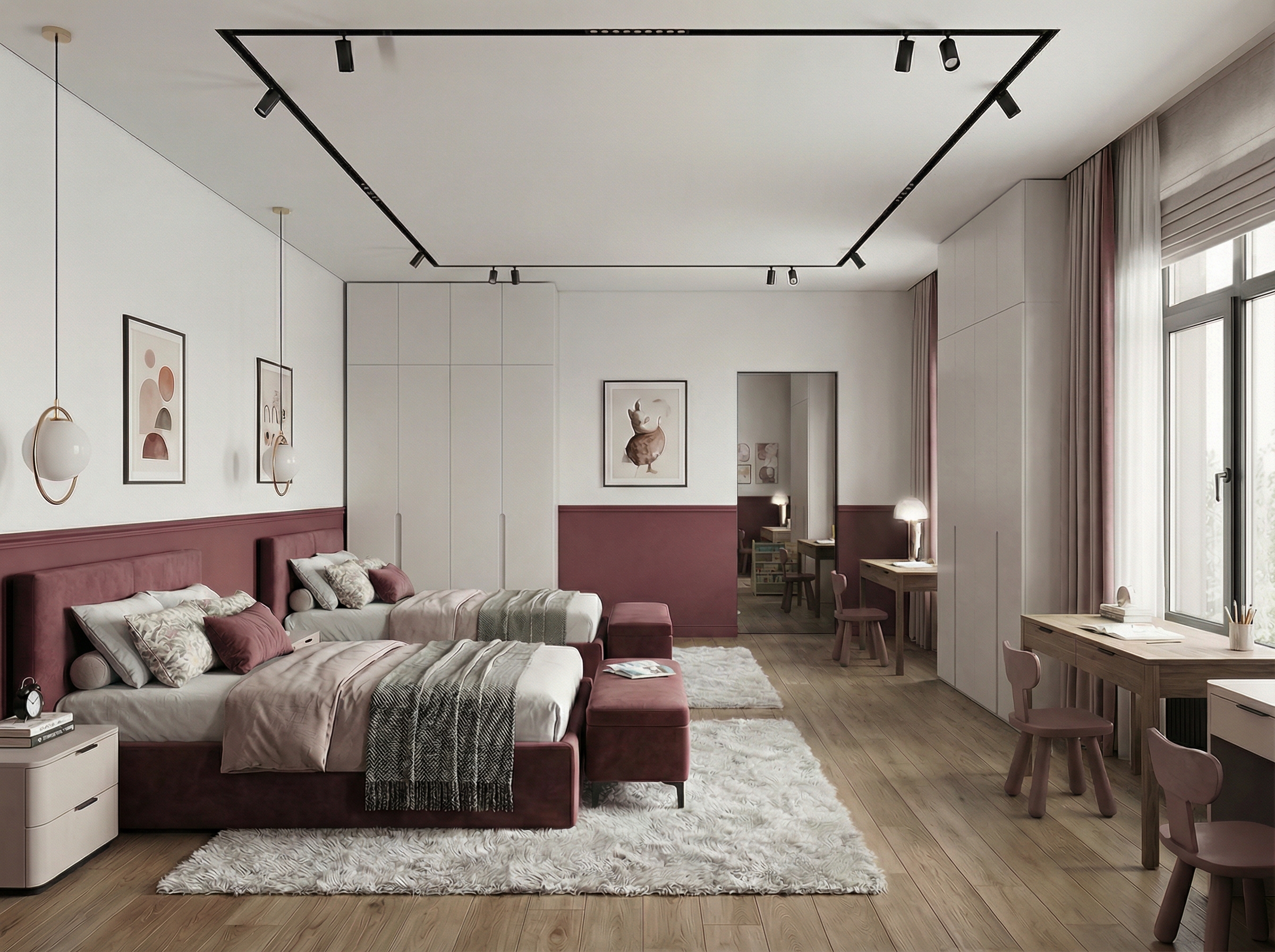 Дизайн детской в стиле Контемпорари — фото интерьера от нейросети RoomGPT