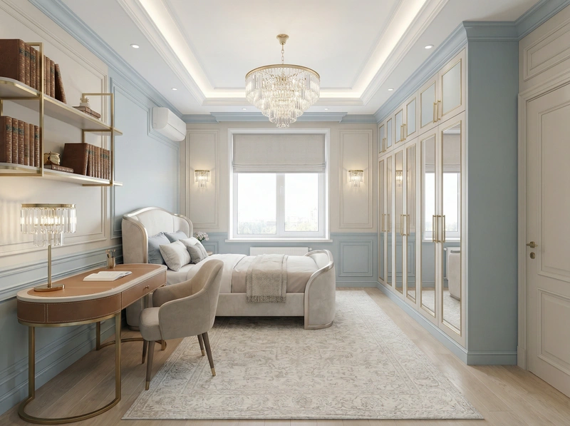 Дизайн интерьера в стиле Неоклассика — Спальня от нейросети RoomGPT