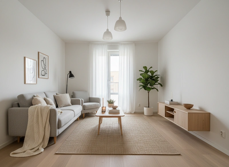 Дизайн интерьера в стиле Хюгге — Гостиная от нейросети RoomGPT