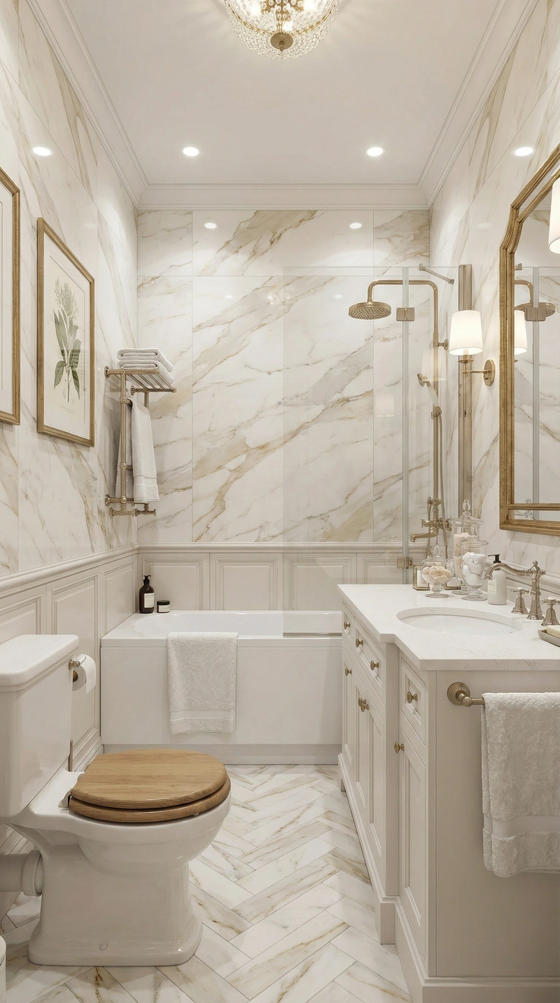 Дизайн интерьера в стиле Классика — Ванная от нейросети RoomGPT