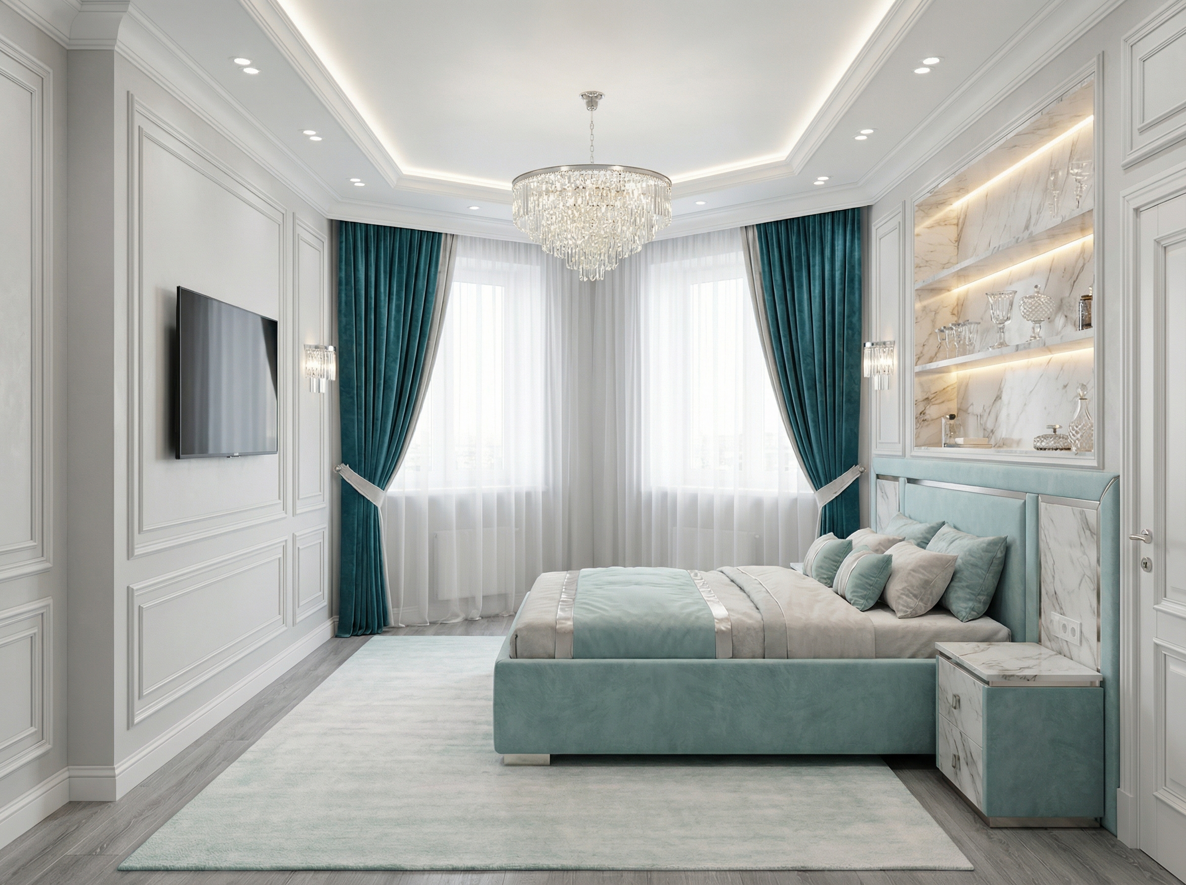 Дизайн спальни в стиле Классика — фото интерьера от нейросети RoomGPT