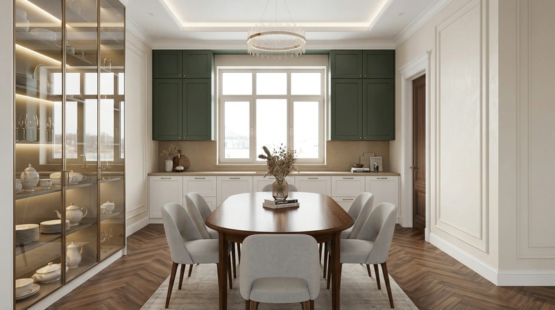 Дизайн кухни в стиле Контемпорари — фото интерьера от нейросети RoomGPT