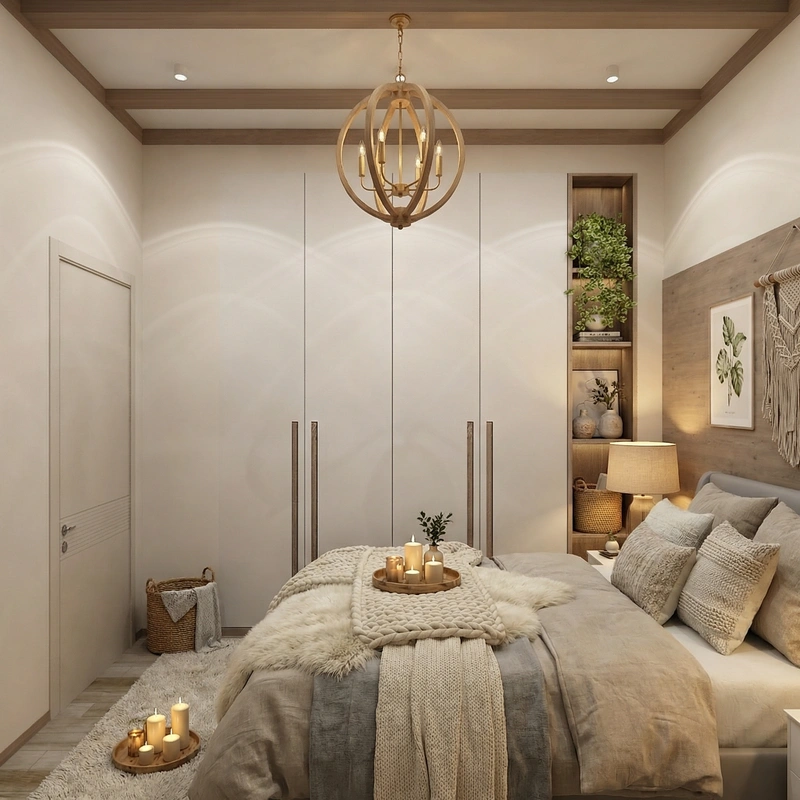 Дизайн интерьера в стиле Хюгге — Спальня от нейросети RoomGPT