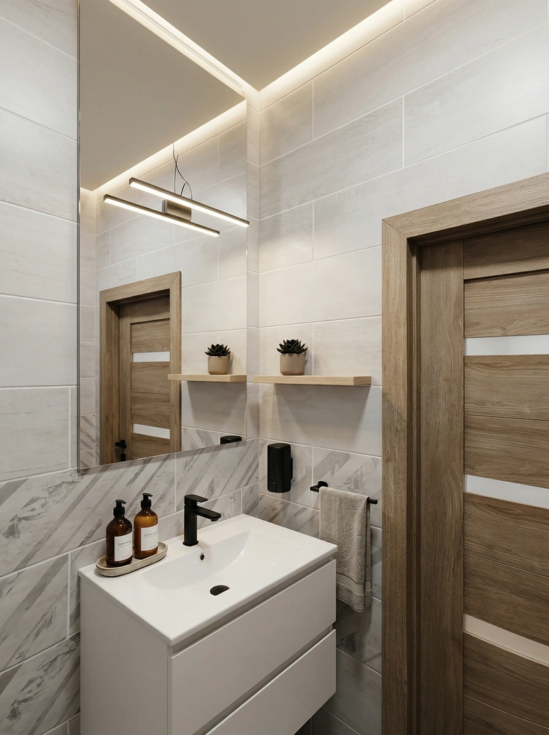 Дизайн ванной в стиле Минимализм — фото интерьера от нейросети RoomGPT