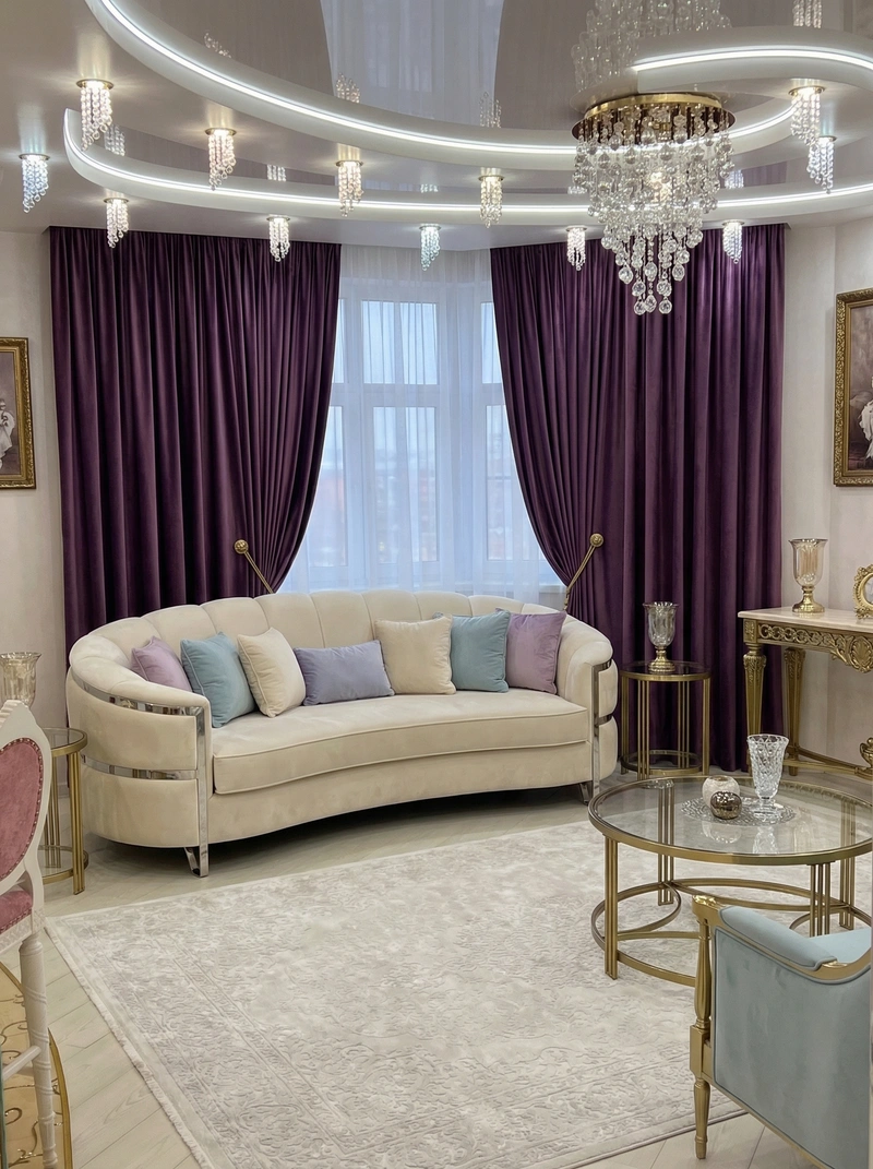 Дизайн интерьера в стиле Неоклассика — Гостиная от нейросети RoomGPT