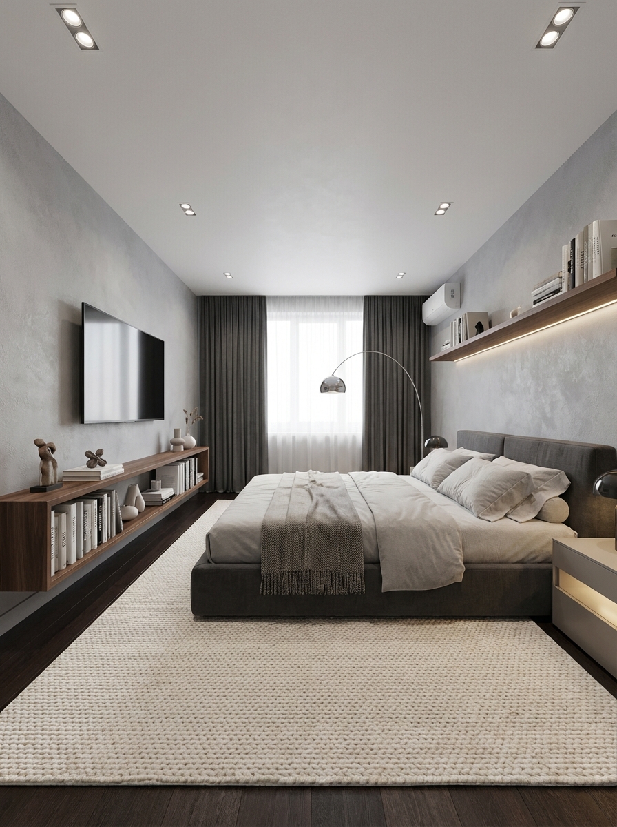 Дизайн спальни в стиле Минимализм — фото интерьера от нейросети RoomGPT