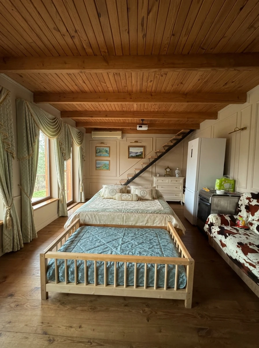 Дизайн спальни в стиле Неоклассика — фото интерьера от нейросети RoomGPT
