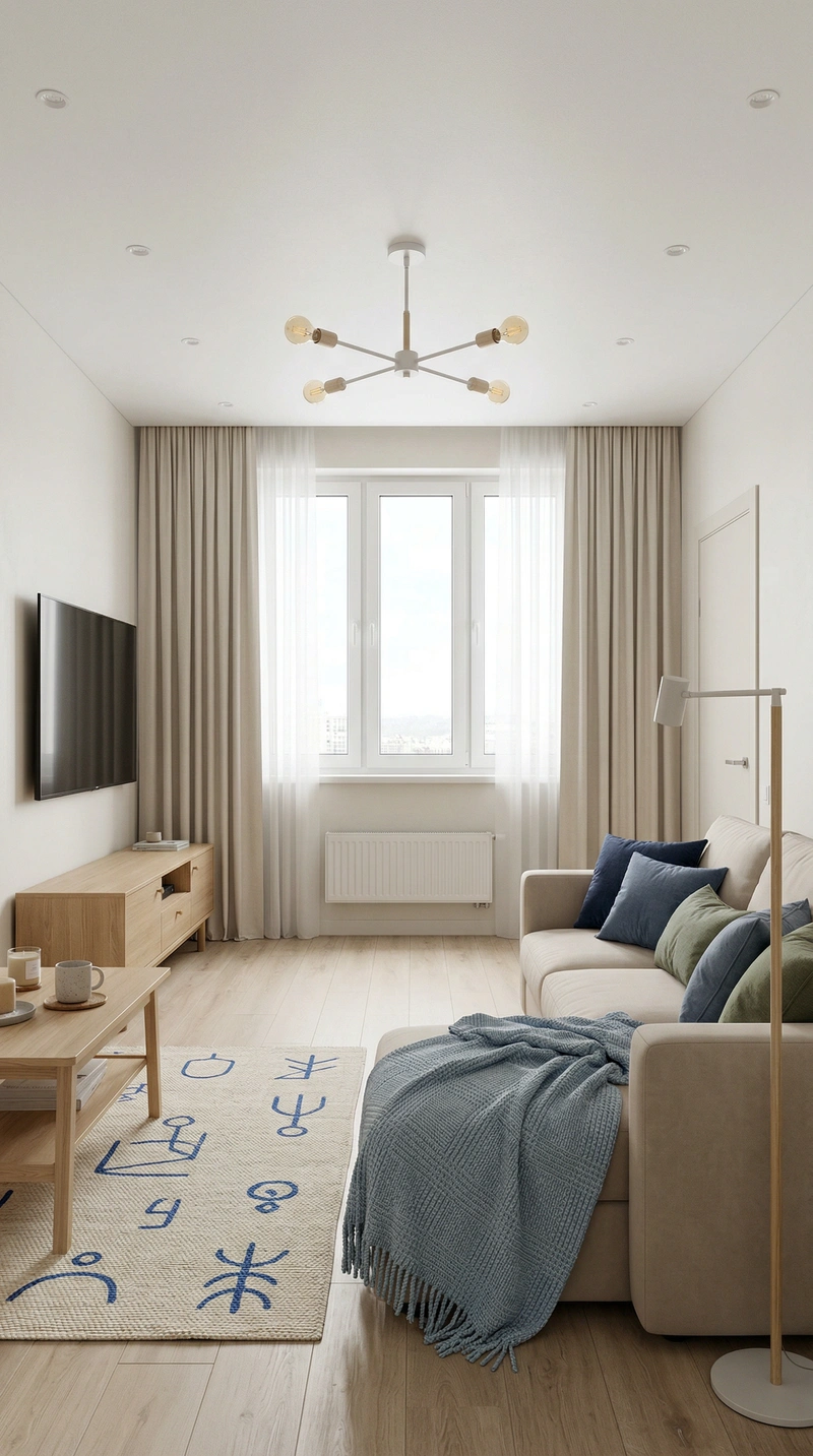 Дизайн интерьера в стиле Хюгге — Гостиная от нейросети RoomGPT