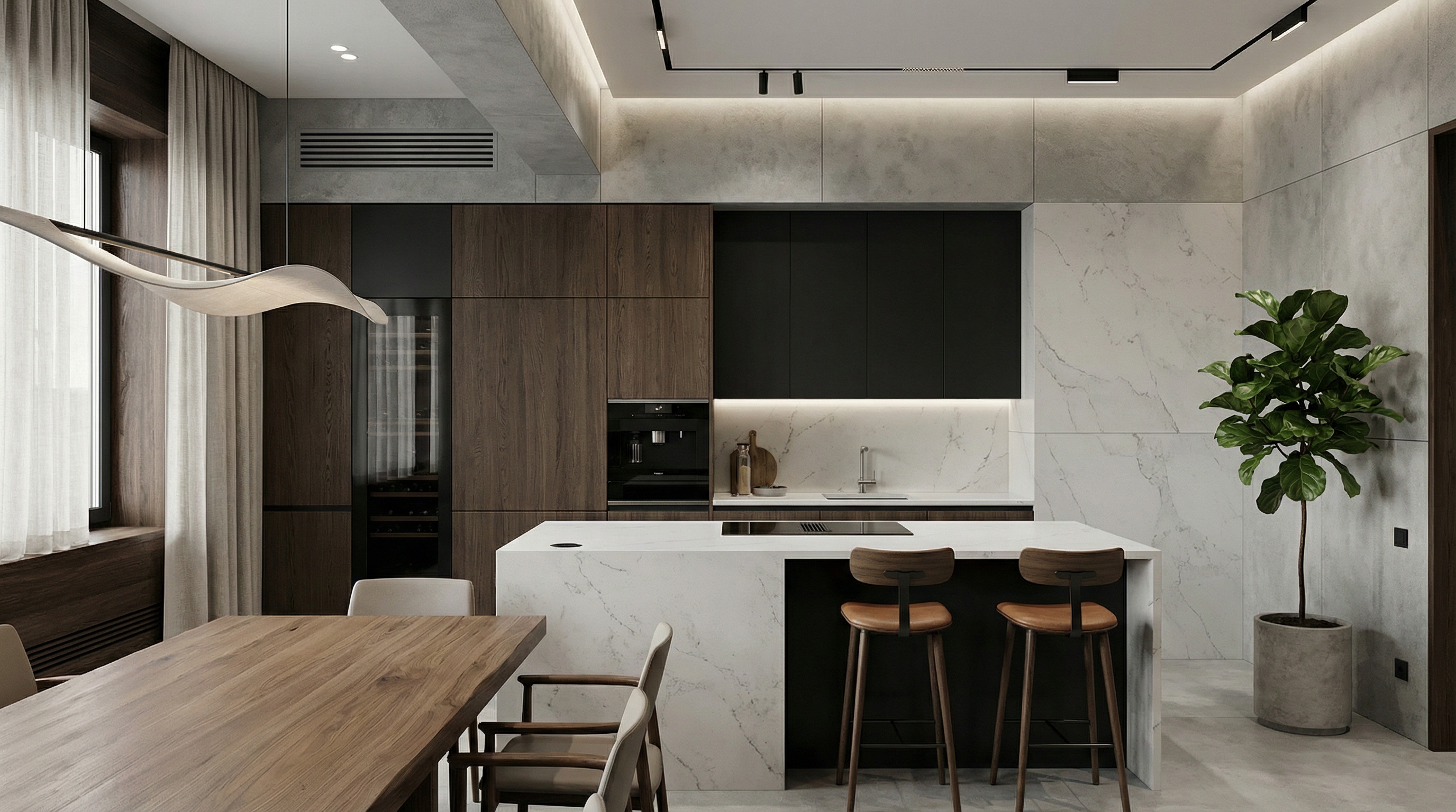 Дизайн кухни в стиле Минимализм — фото интерьера от нейросети RoomGPT