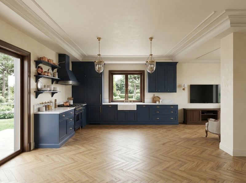 Дизайн кухни в стиле Классика — фото интерьера от нейросети RoomGPT