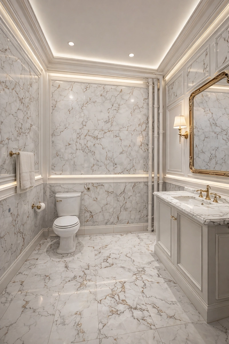 Дизайн интерьера в стиле Классика — Ванная от нейросети RoomGPT