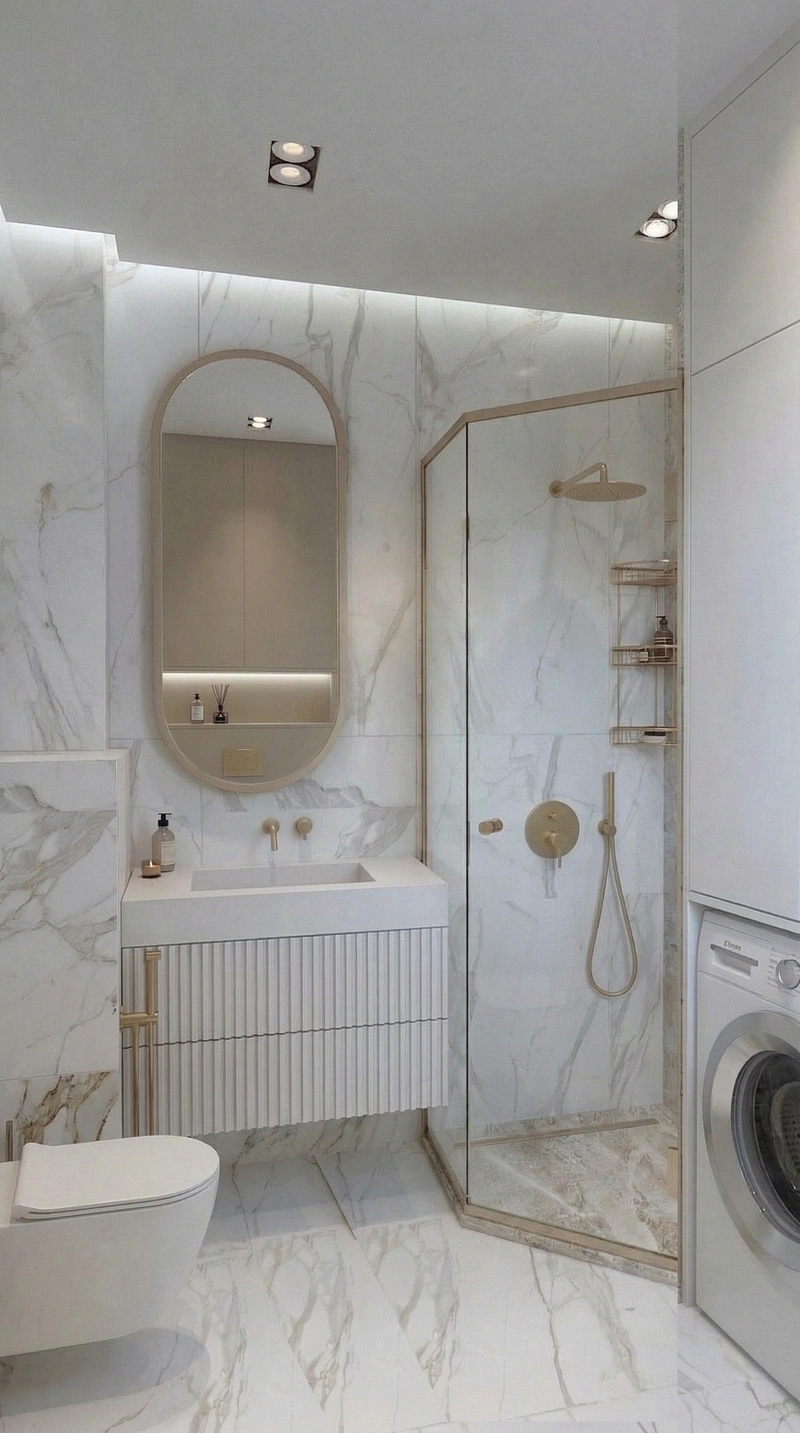 Дизайн интерьера в стиле Минимализм — Ванная от нейросети RoomGPT