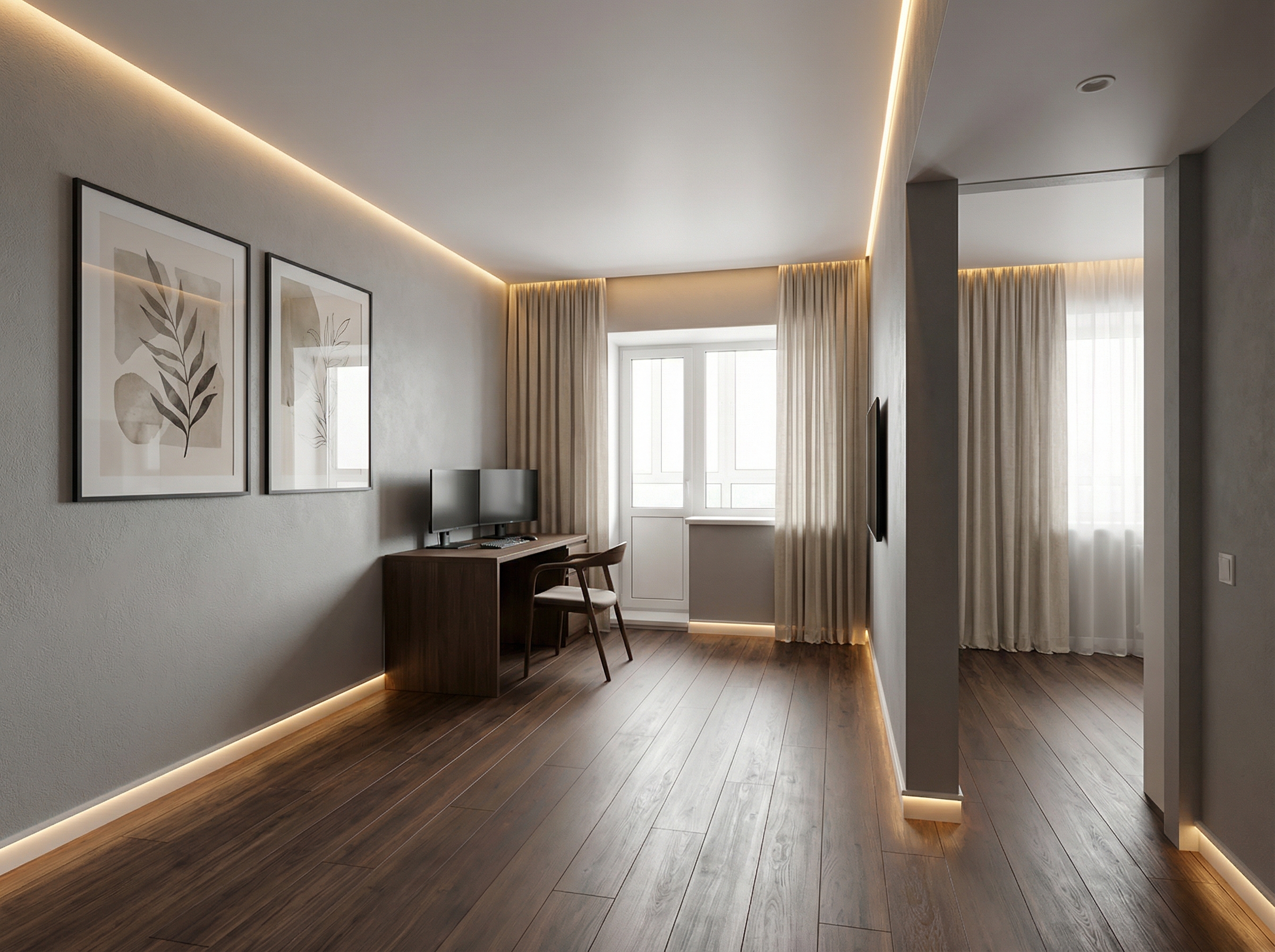 Дизайн гостиной в стиле Japandi — фото интерьера от нейросети RoomGPT