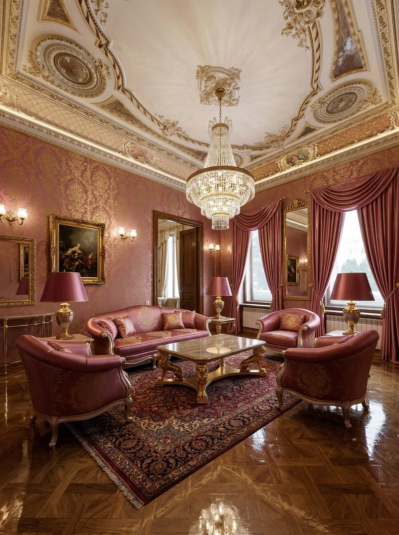 Дизайн гостиной в стиле Неоклассика — фото интерьера от нейросети RoomGPT