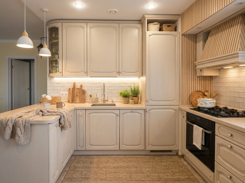 Дизайн интерьера в стиле Хюгге — Кухня от нейросети RoomGPT