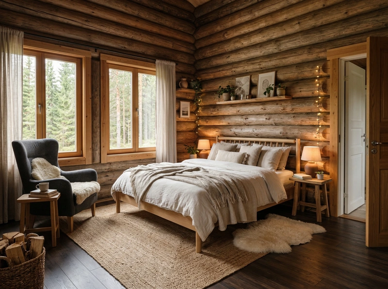 Дизайн интерьера в стиле Хюгге — Спальня от нейросети RoomGPT