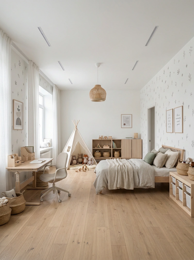 Дизайн интерьера в стиле Хюгге — Детская от нейросети RoomGPT