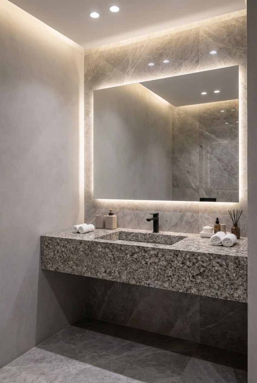 Дизайн ванной в стиле Минимализм — фото интерьера от нейросети RoomGPT