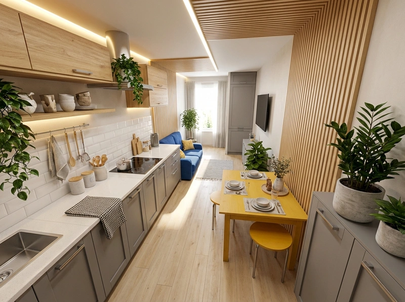 Дизайн интерьера в стиле Хюгге — Кухня от нейросети RoomGPT