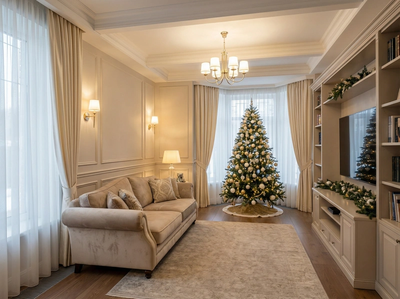 Дизайн гостиной в стиле Классика — фото интерьера от нейросети RoomGPT