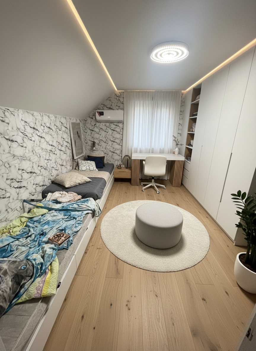 Дизайн детской в стиле Минимализм — фото интерьера от нейросети RoomGPT