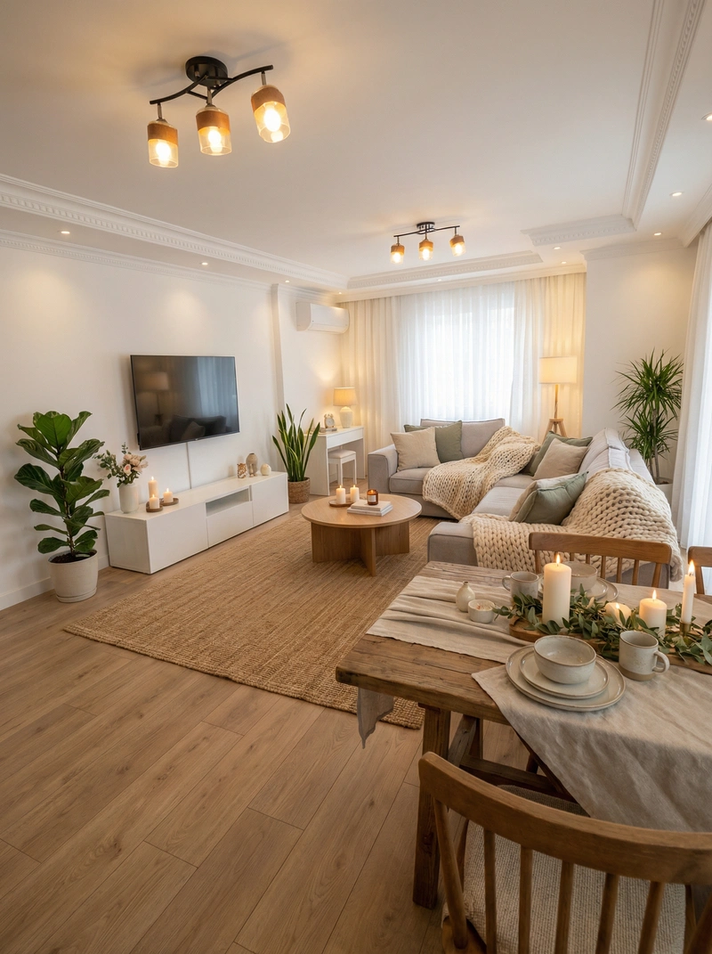 Дизайн интерьера в стиле Хюгге — Гостиная от нейросети RoomGPT