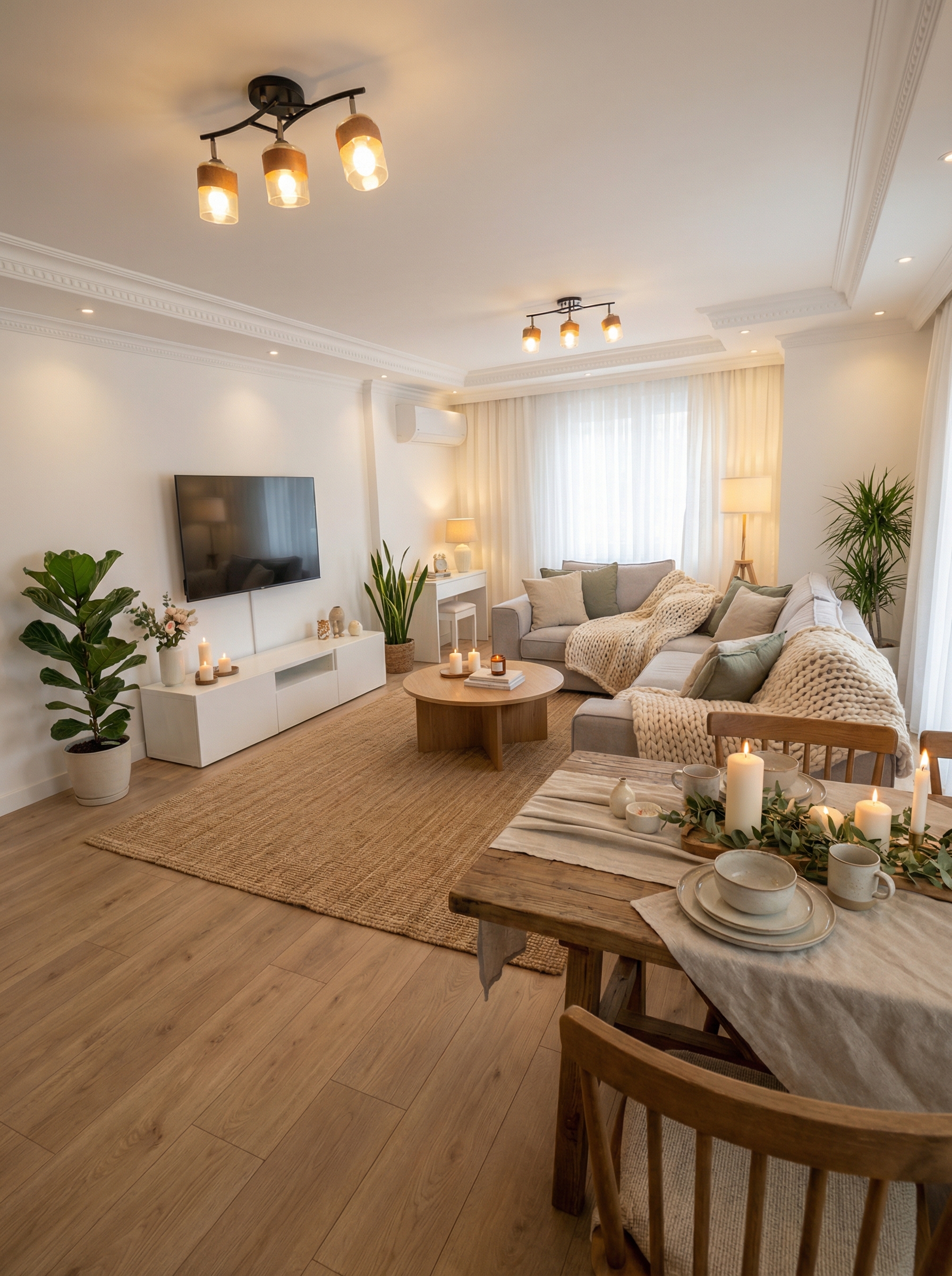 Дизайн гостиной в стиле Хюгге — фото интерьера от нейросети RoomGPT