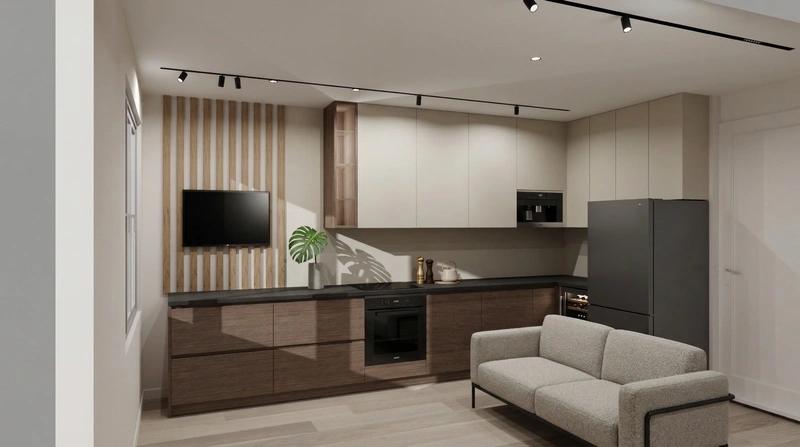 Дизайн интерьера в стиле Минимализм — Кухня от нейросети RoomGPT