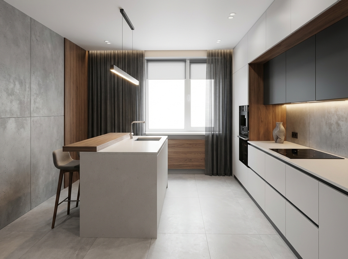 Дизайн кухни в стиле Минимализм — фото интерьера от нейросети RoomGPT