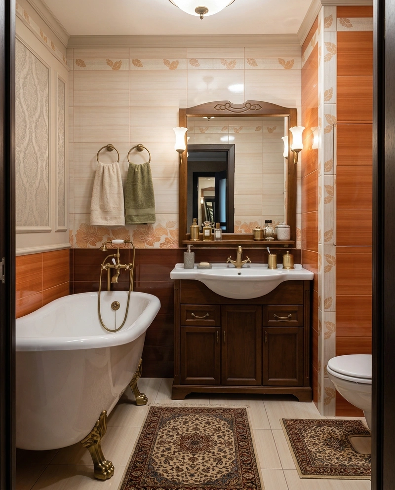 Дизайн ванной в стиле Классика — фото интерьера от нейросети RoomGPT