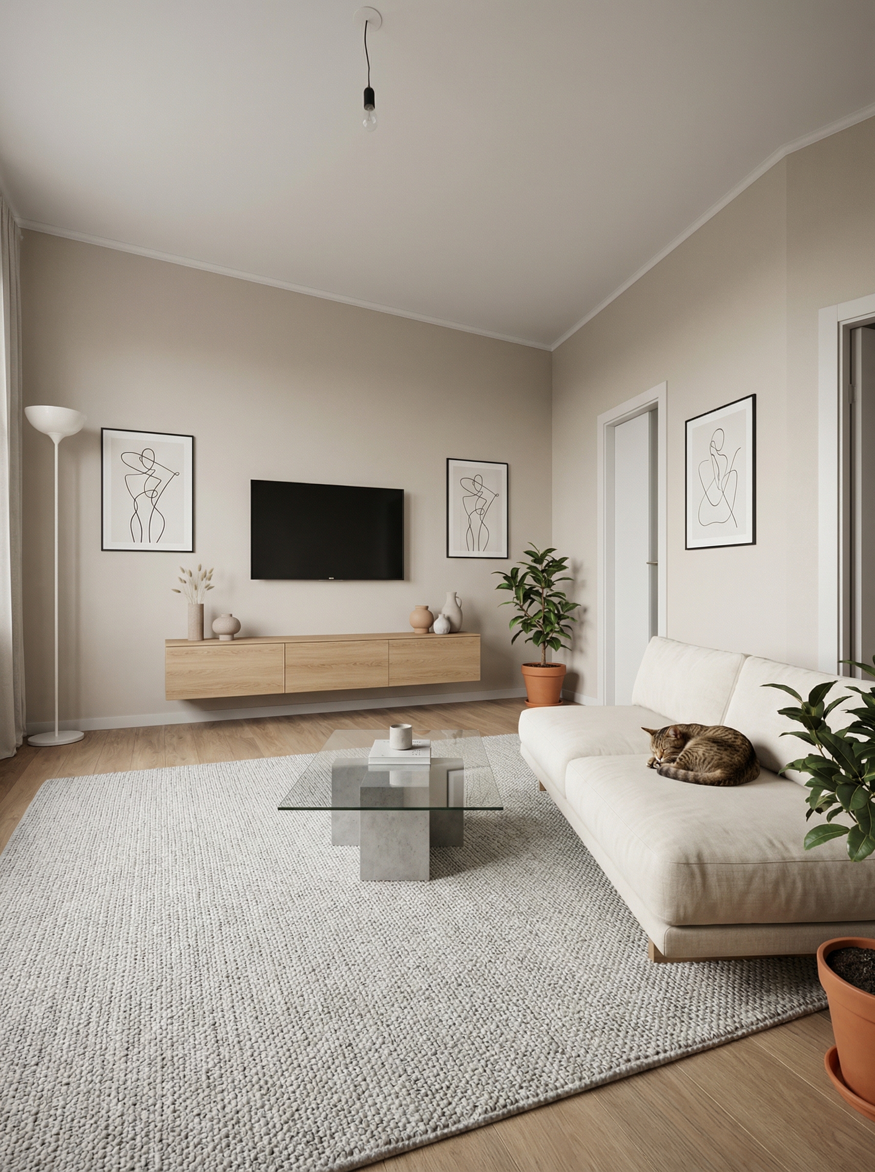 Дизайн гостиной в стиле Минимализм — фото интерьера от нейросети RoomGPT