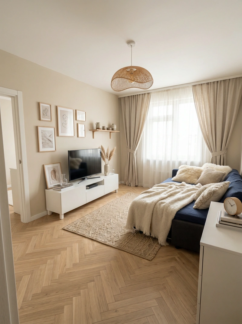 Дизайн интерьера в стиле Хюгге — Гостиная от нейросети RoomGPT