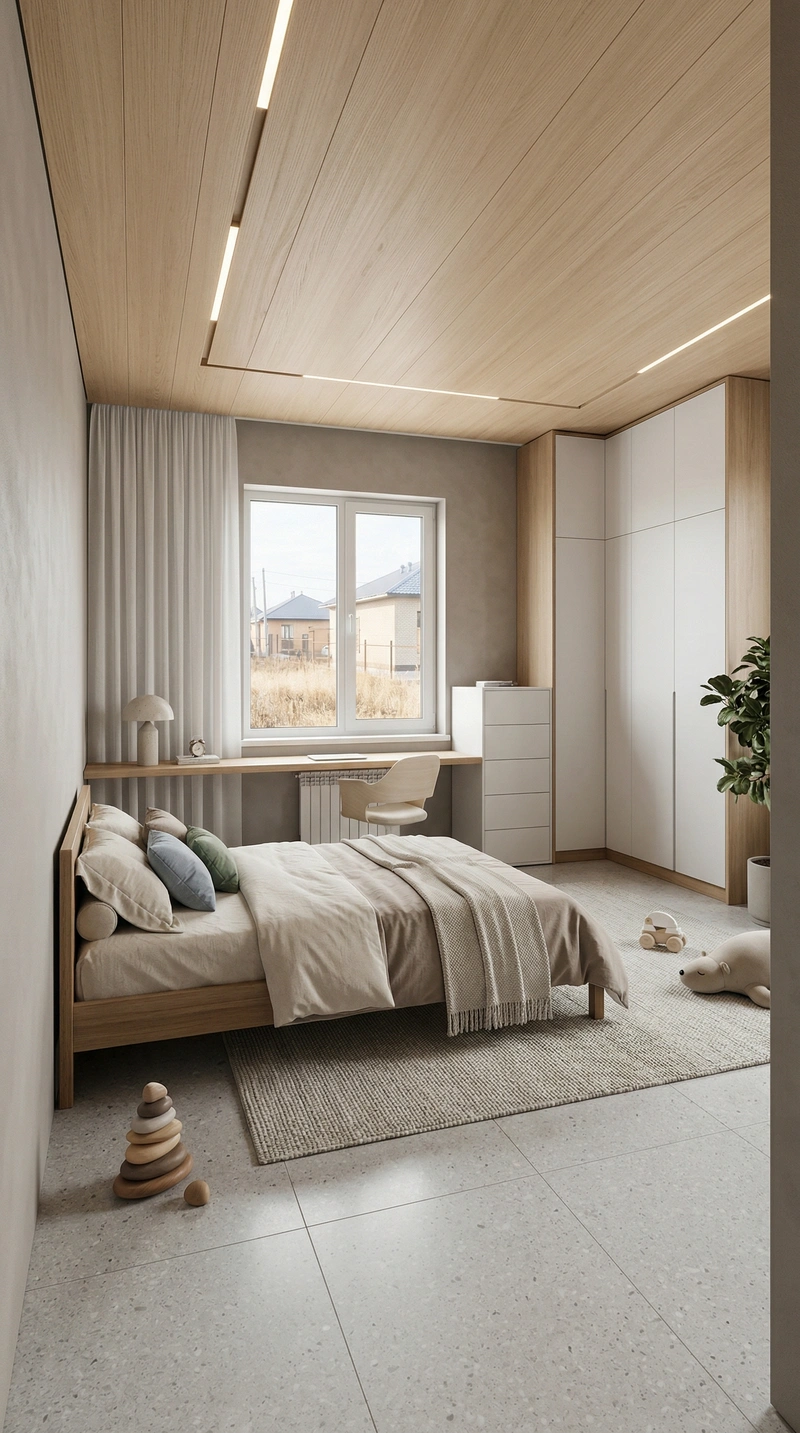 Дизайн детской в стиле Минимализм — фото интерьера от нейросети RoomGPT