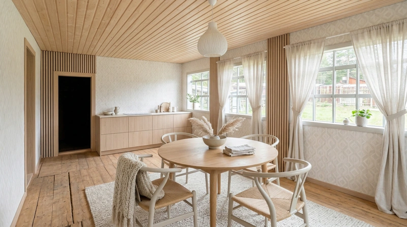 Дизайн кухни в стиле Хюгге — фото интерьера от нейросети RoomGPT