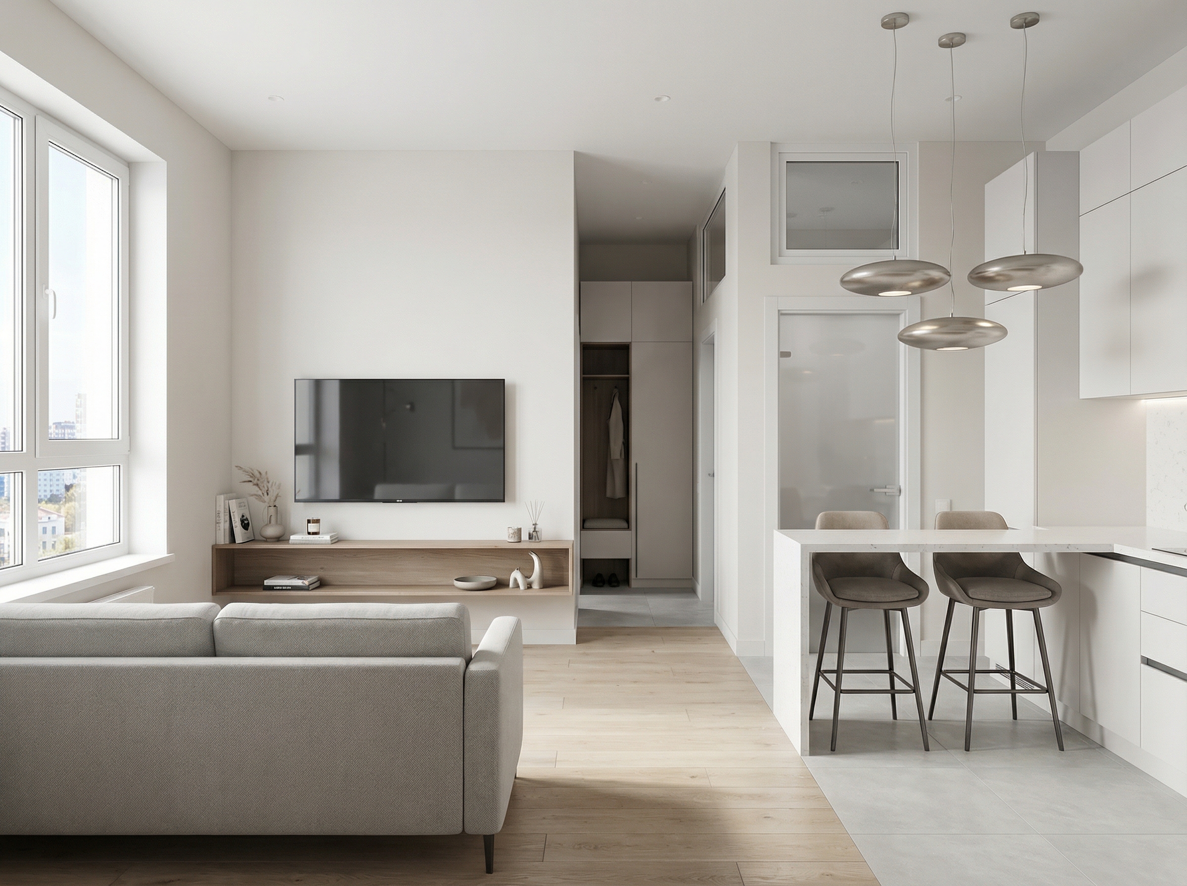 Дизайн гостиной в стиле Минимализм — фото интерьера от нейросети RoomGPT