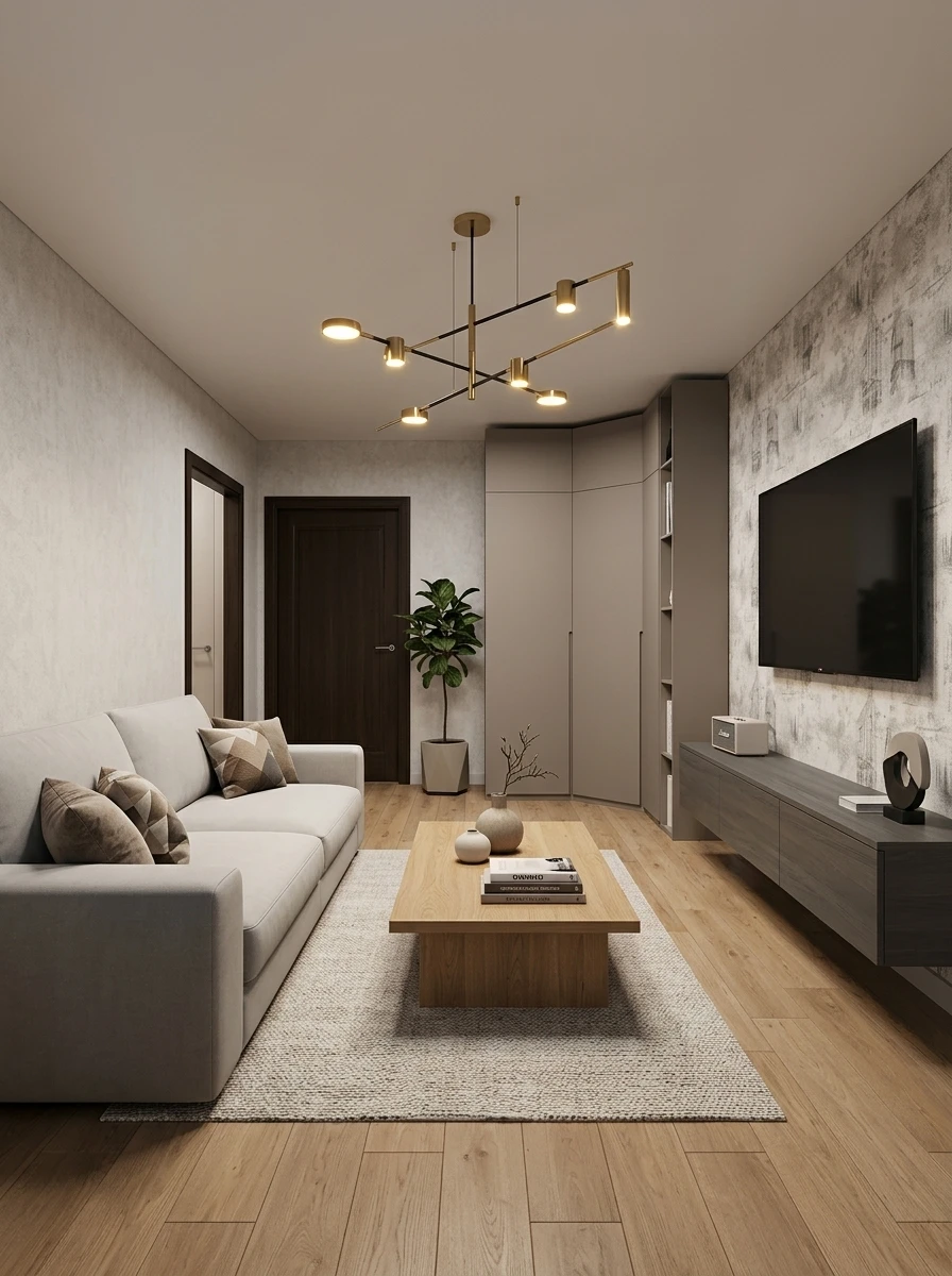 Дизайн гостиной в стиле Минимализм — фото интерьера от нейросети RoomGPT
