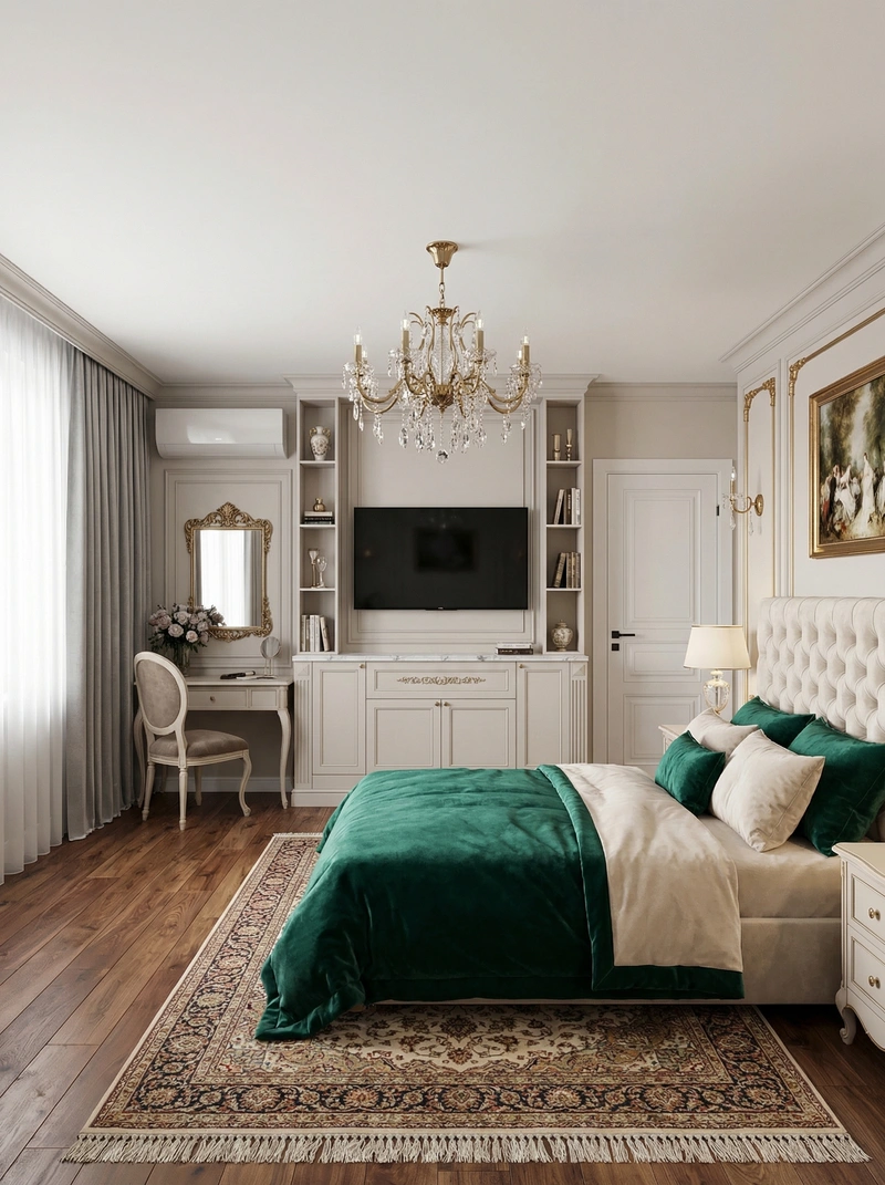 Дизайн интерьера в стиле Классика — Спальня от нейросети RoomGPT