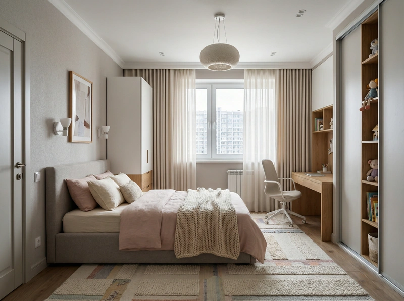 Дизайн интерьера в стиле Контемпорари — Детская от нейросети RoomGPT