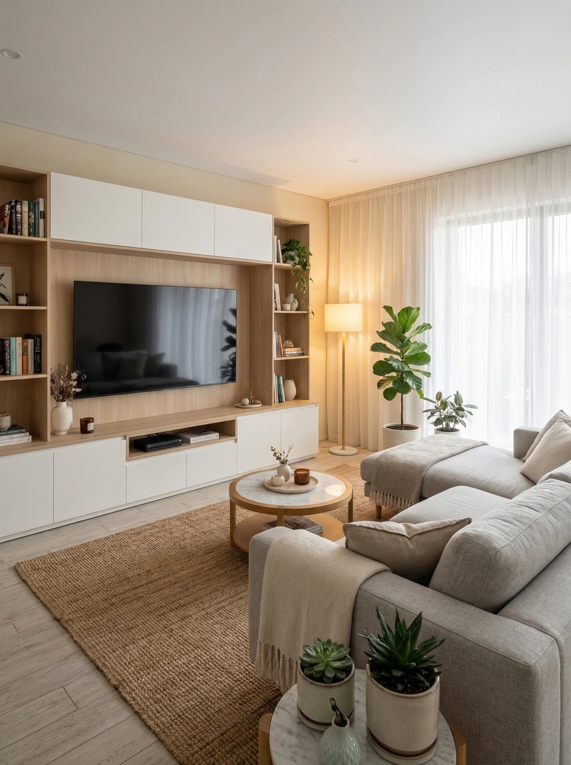 Дизайн интерьера в стиле Сканди — Гостиная от нейросети RoomGPT